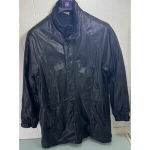 Vintage St. Croix Jacket Mens Large L 100% Lamb Leather Black